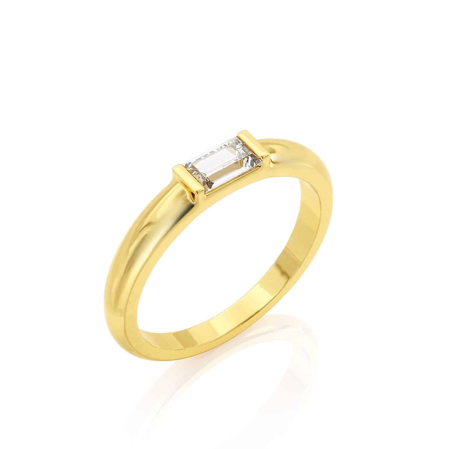 טבעת יהלום באגט | לואיז