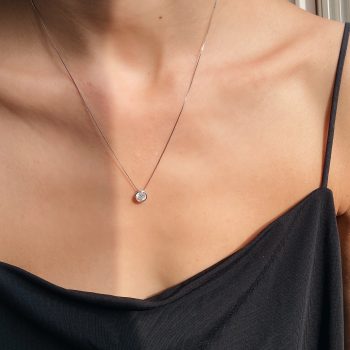 שרשרת יהלום עגול מרחף | Floating Diamond necklace
