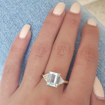 טבעת אקווהמרין בשיבוץ יהלומים | אניס