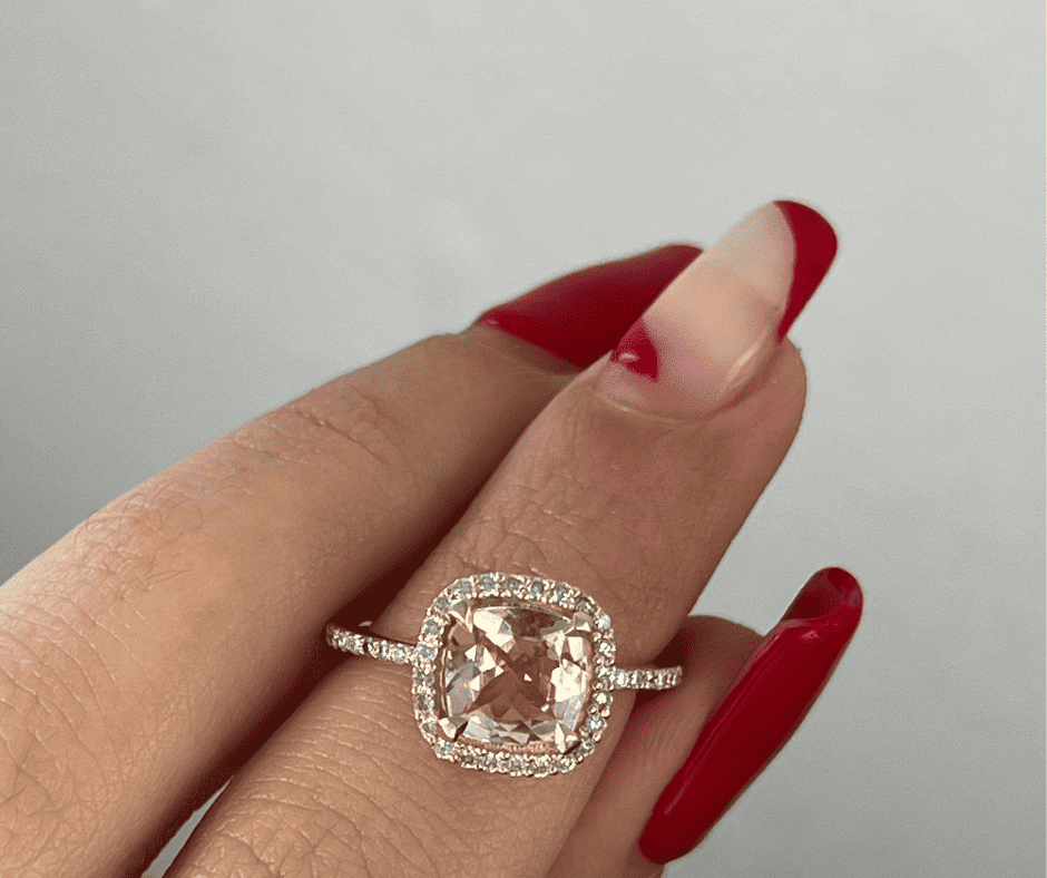 טבעת מורגנייט ורודה | שיראל